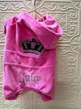 Juicy Couture Dog Velour Hoodie Tracksuit Jumpsuit Pink